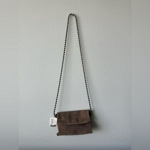 NWT Free People brown suede crossbody purse